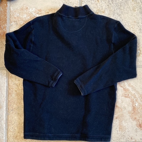 Age Of Wisdom Pullover Sweater shirt Mens L Black grey Reversible Preppy Warm - Picture 2 of 7